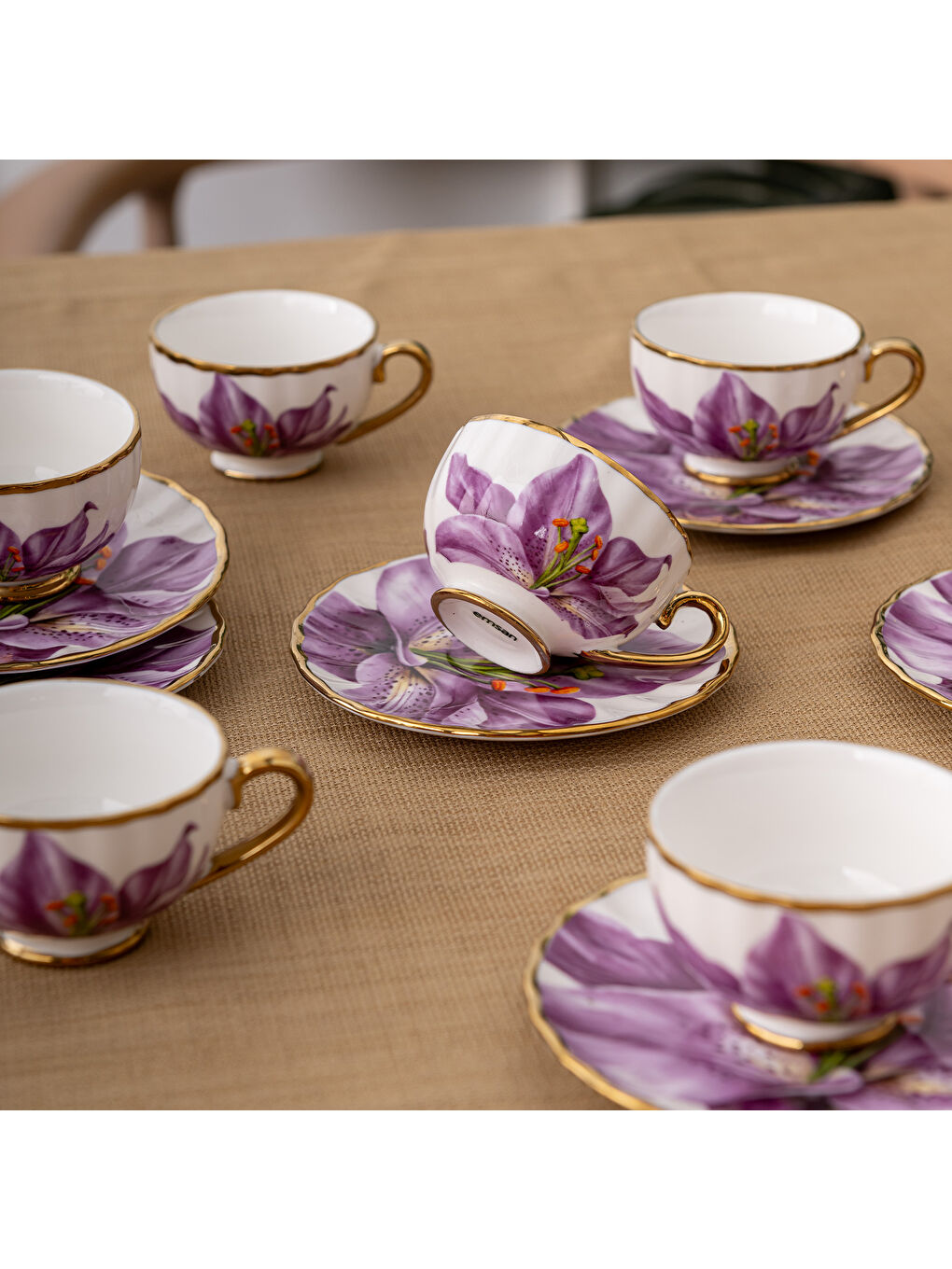 Mor Arya 6 Kişilik Kahve Fincan Takımı 80 ml-5