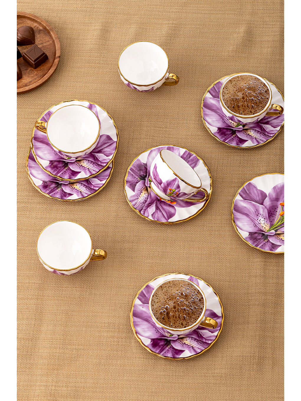 Mor Arya 6 Kişilik Kahve Fincan Takımı 80 ml-3