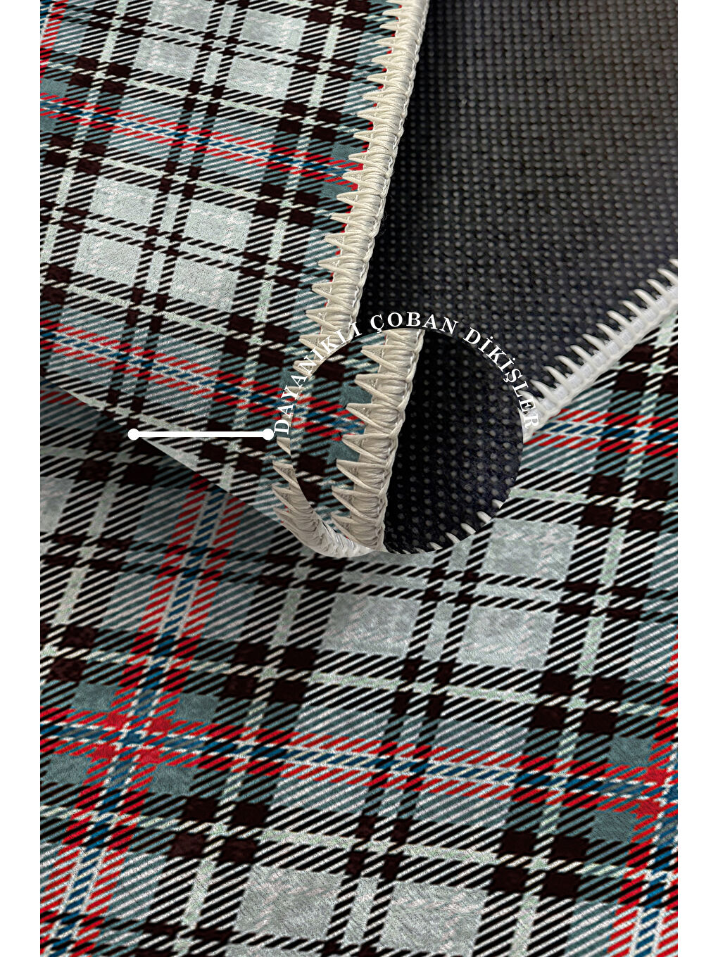 Gri Dekoratif Özel Tasarım Yıkanabilir İnce Kaymaz Tabanlı Modern Halı KECE FR13-3