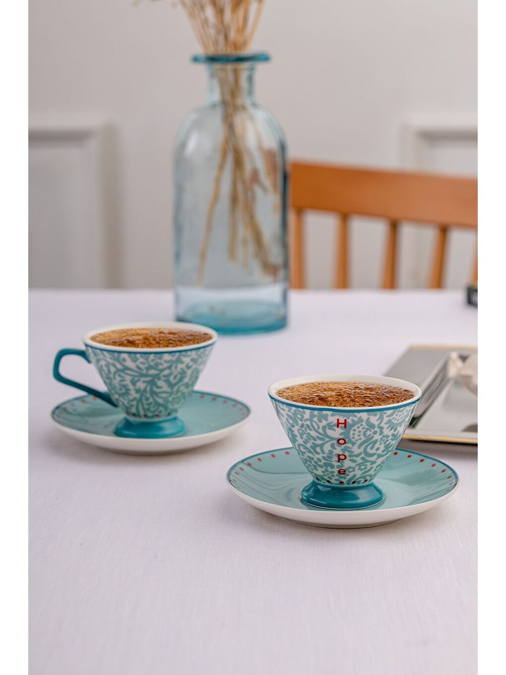 Mavi Hope 2 Kişilik New Bone Kahve Fincan Takımı 80 ml-1