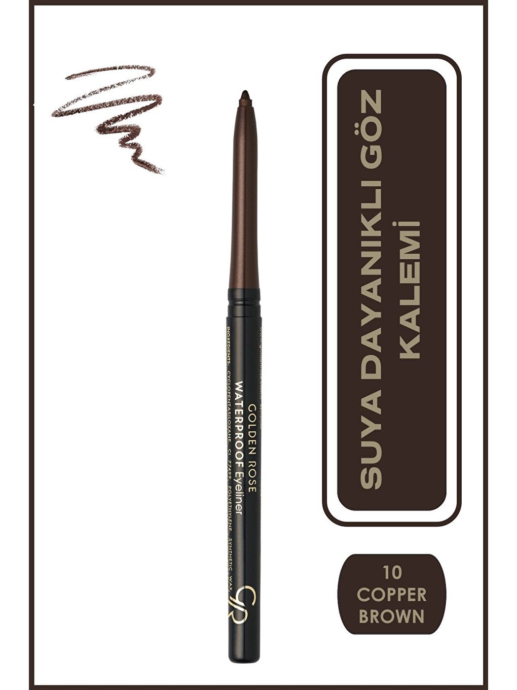 Waterproof Automatic Eyeliner No: 010 Copper Brown - Asansörlü Göz Kalemi