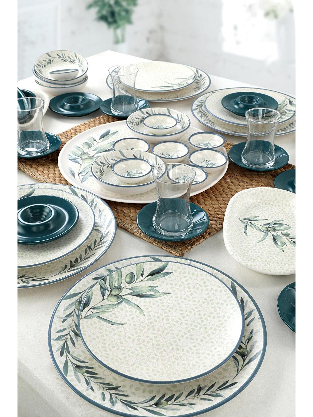 Karışık Lina Blue Kahvaltı Takımı 50 Parça 6 Kişilik