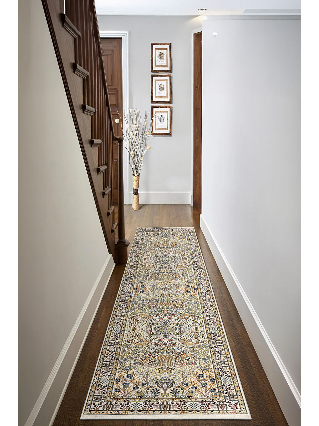 Gri Dekoratif Özel Tasarım Yıkanabilir İnce Kaymaz Tabanlı Modern Halı KECE FR12-1