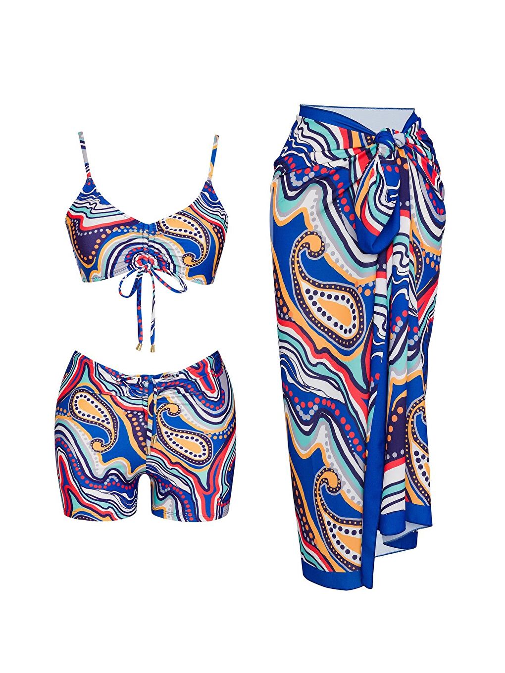 Mavi Toparlayıcı Şortlu Takım