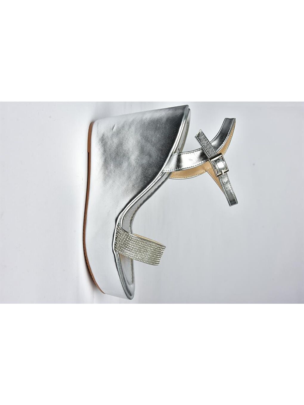 Gri P572372559 Gümüş Dolgu Taban Kadın Ayakkabı-3