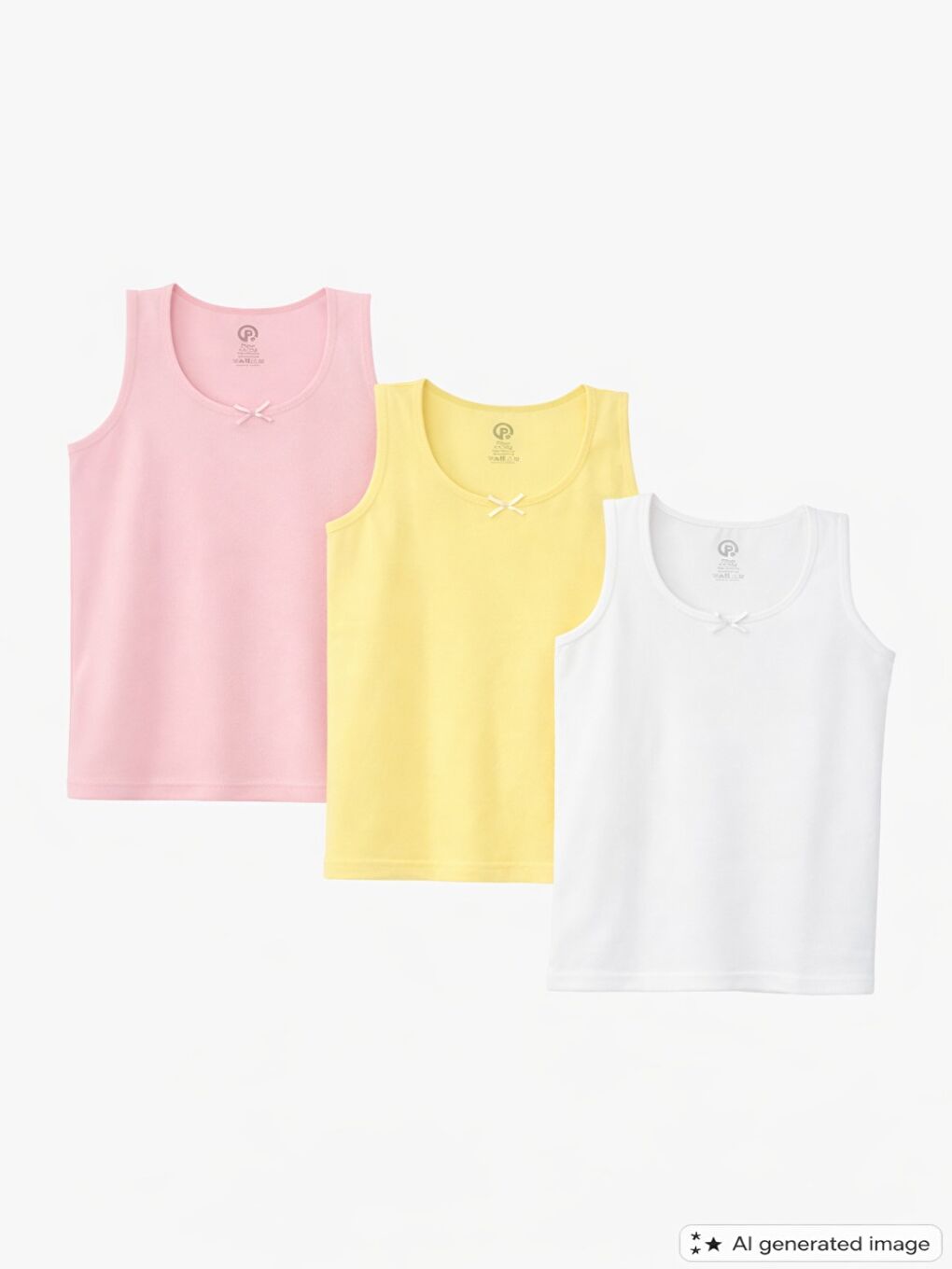 Renksiz Kız Çocuk 3'lü Atlet - İç Giyim