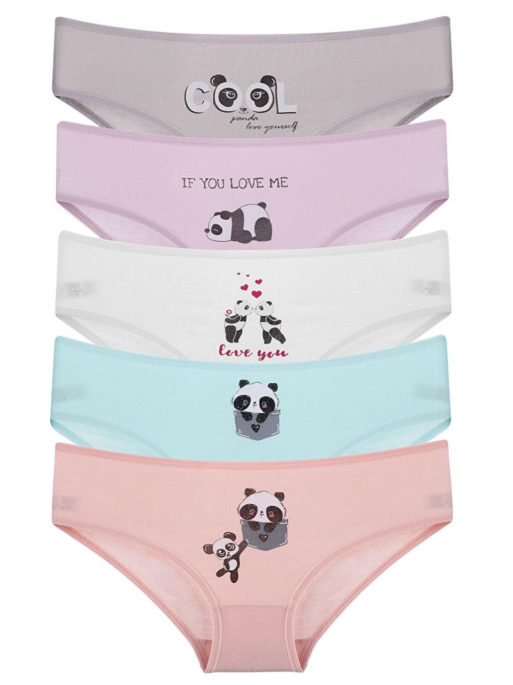 Karışık Kız Çocuk Külot Garson 5 Li Paket Elastanlı Mıxcolor