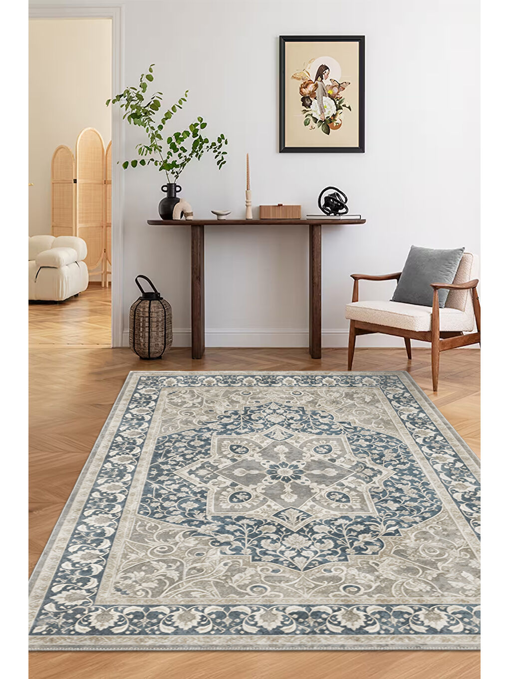 Turuncu Dekoratif Özel Tasarım Yıkanabilir İnce Kaymaz Tabanlı Modern Halı KECE FR10-2