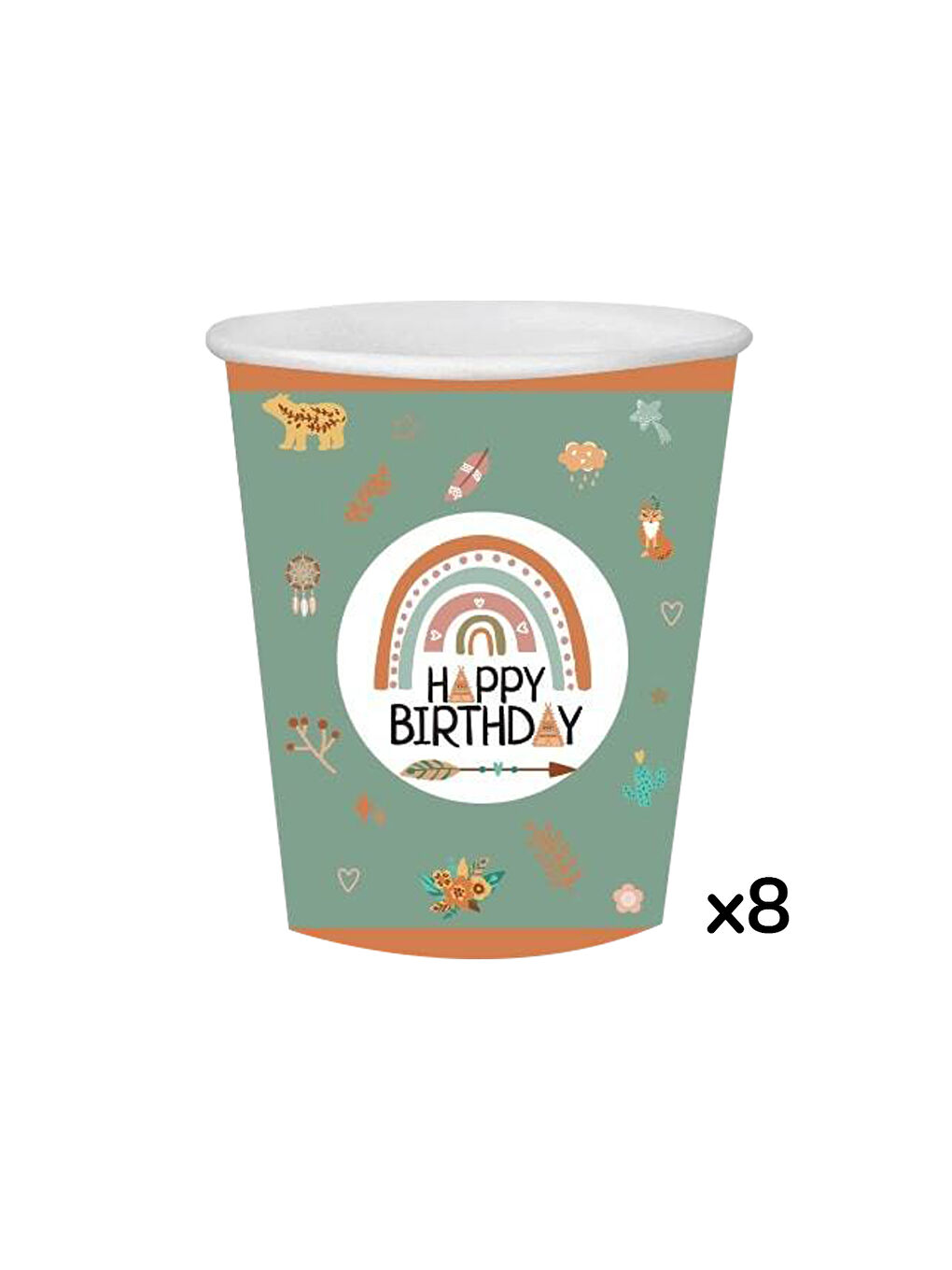 Lila Kelebek Temalı 8'li Bardak Tabak Set-2