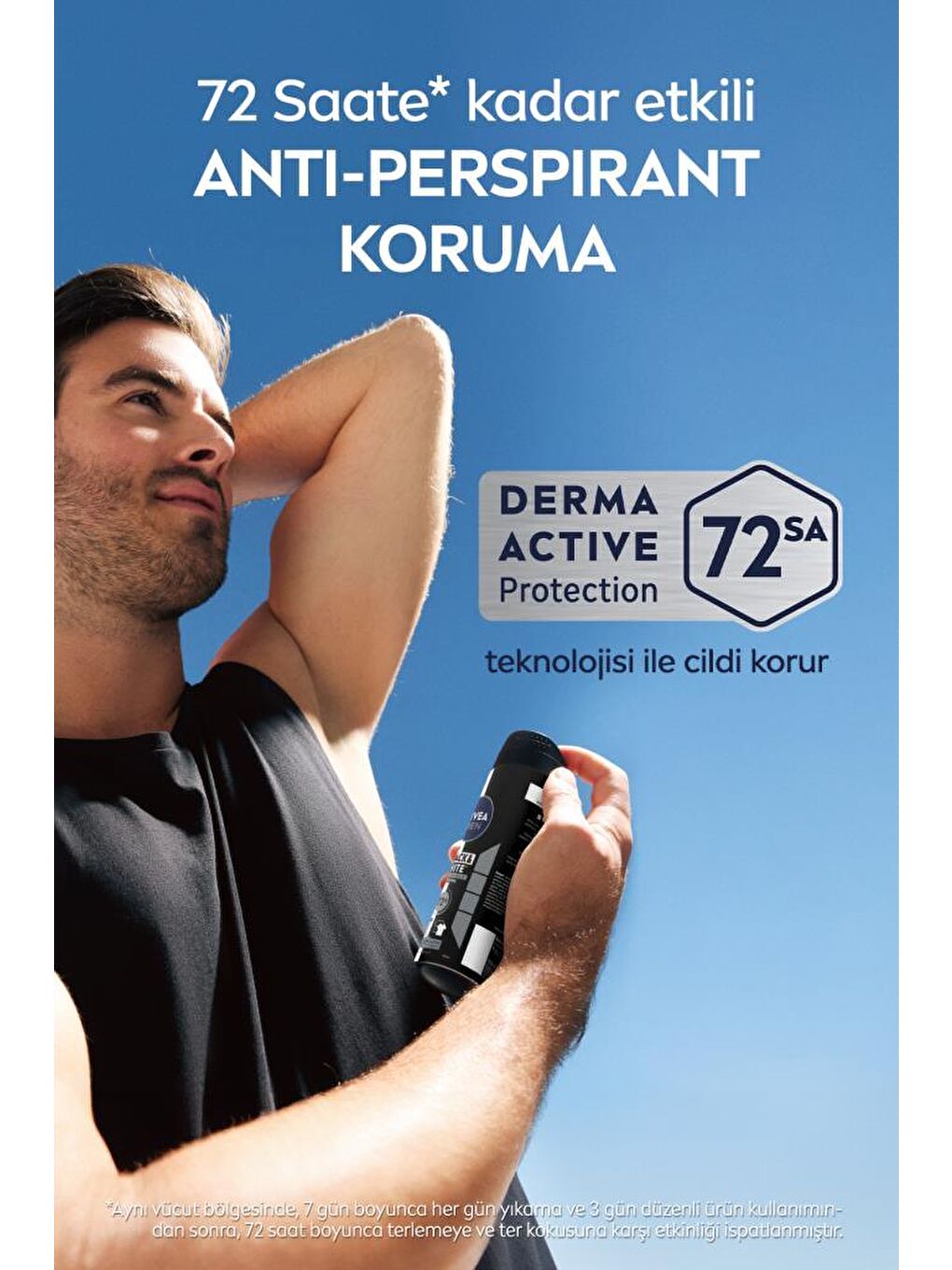 NIVEA Şeffaf MEN Erkek Sprey Deodorant Black&White Invisible Original 150ml, 72 Saat Anti-perspirant Ter Koruması - 2