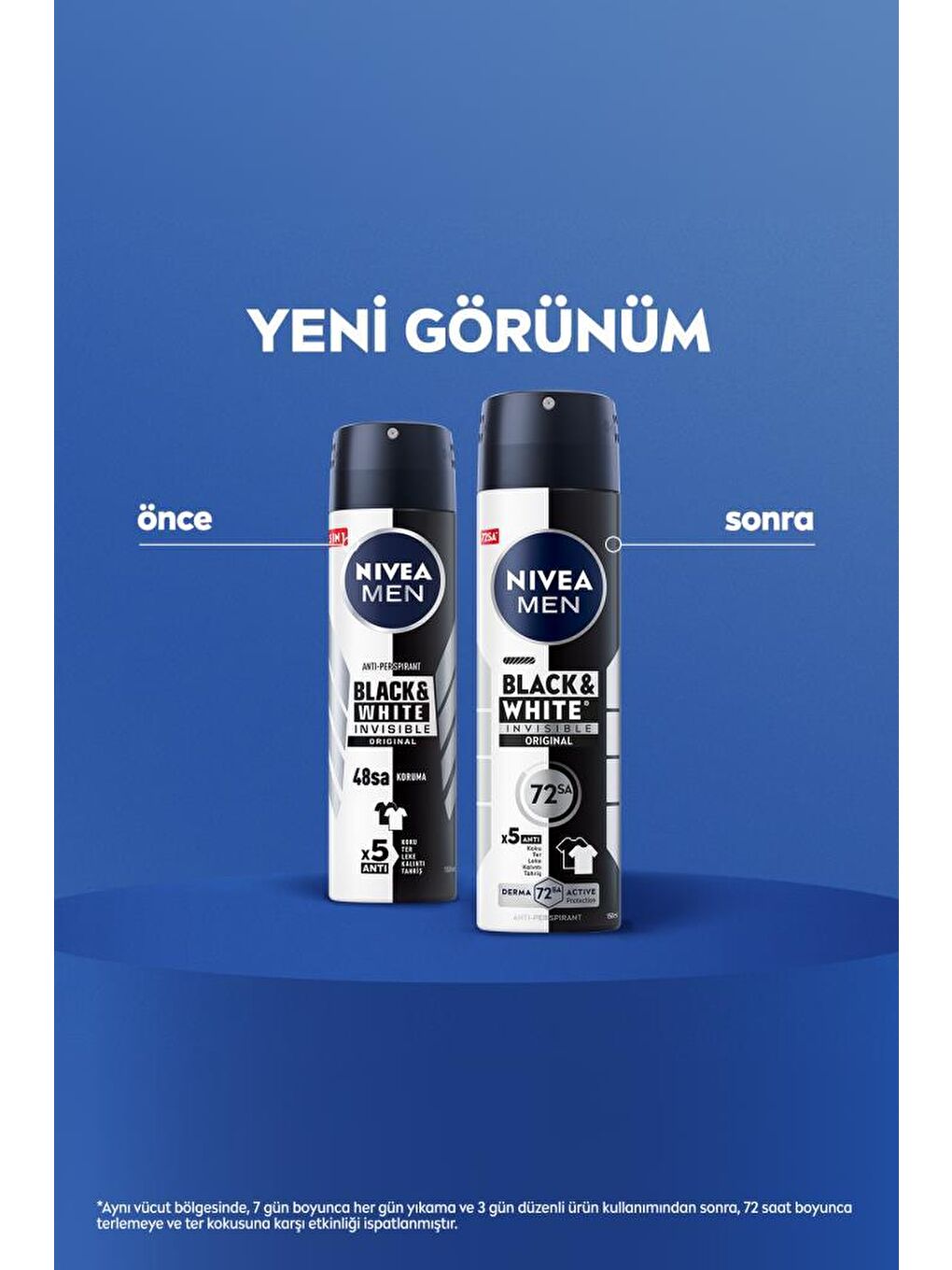 NIVEA Şeffaf MEN Erkek Sprey Deodorant Black&White Invisible Original 150ml, 72 Saat Anti-perspirant Ter Koruması - 5