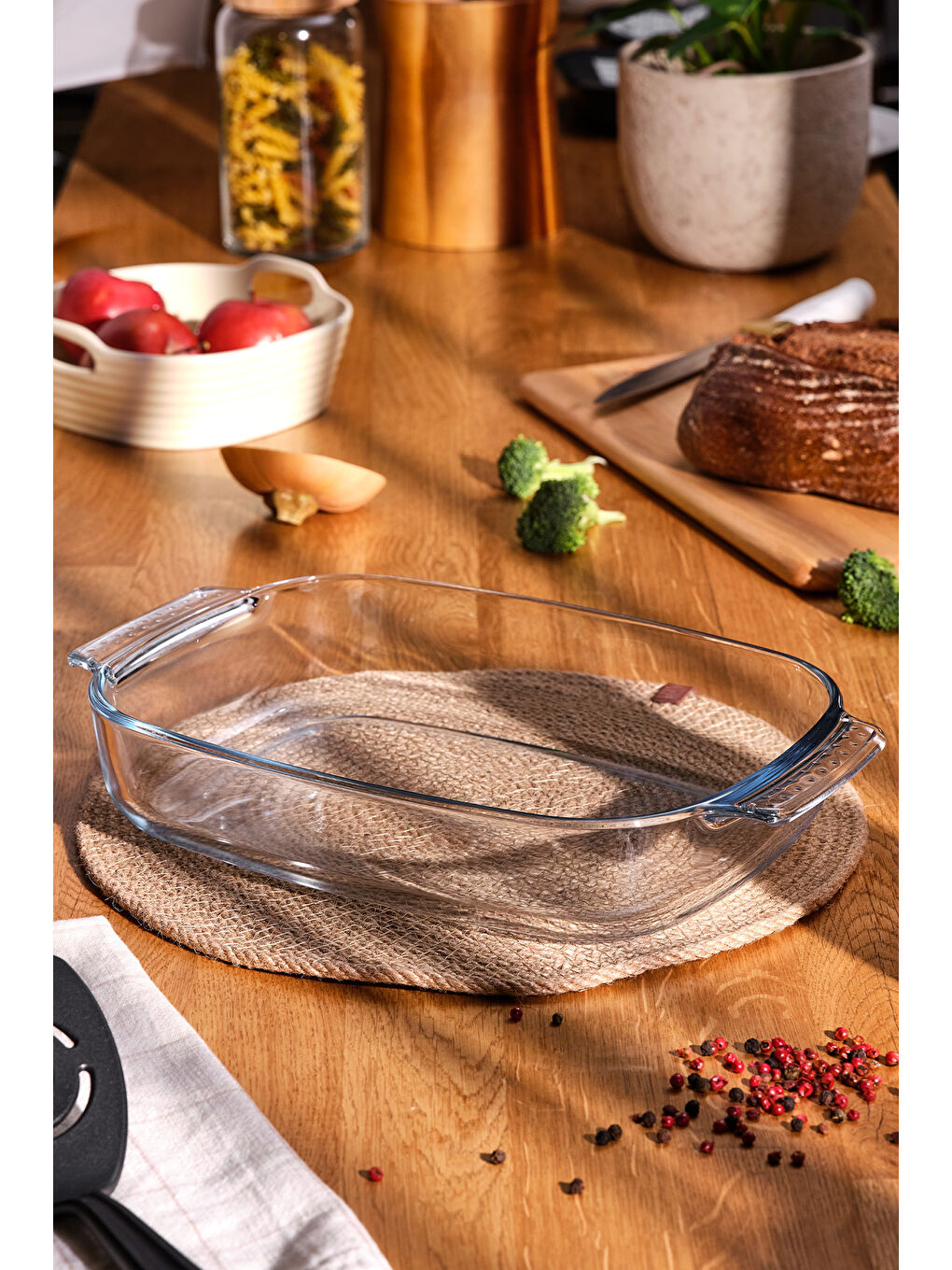 Renksiz Mono Borosilikat Fırın Kabı 2.7 L-1