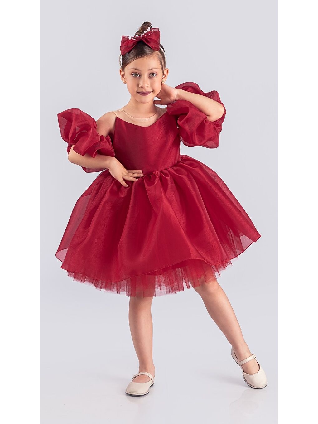 Kırmızı Miss California Kız Çocuk Abiye MNK0594-8