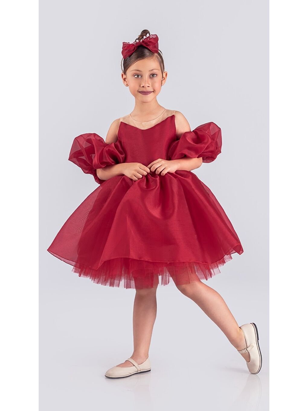 Kırmızı Miss California Kız Çocuk Abiye MNK0594-9