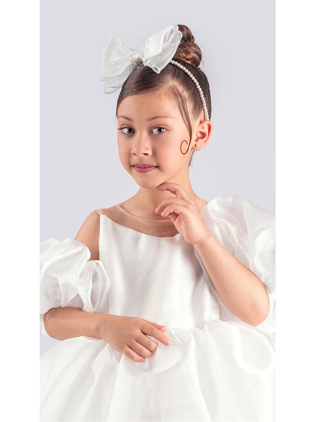 Beyaz Miss California Kız Çocuk Abiye MNK0594-9