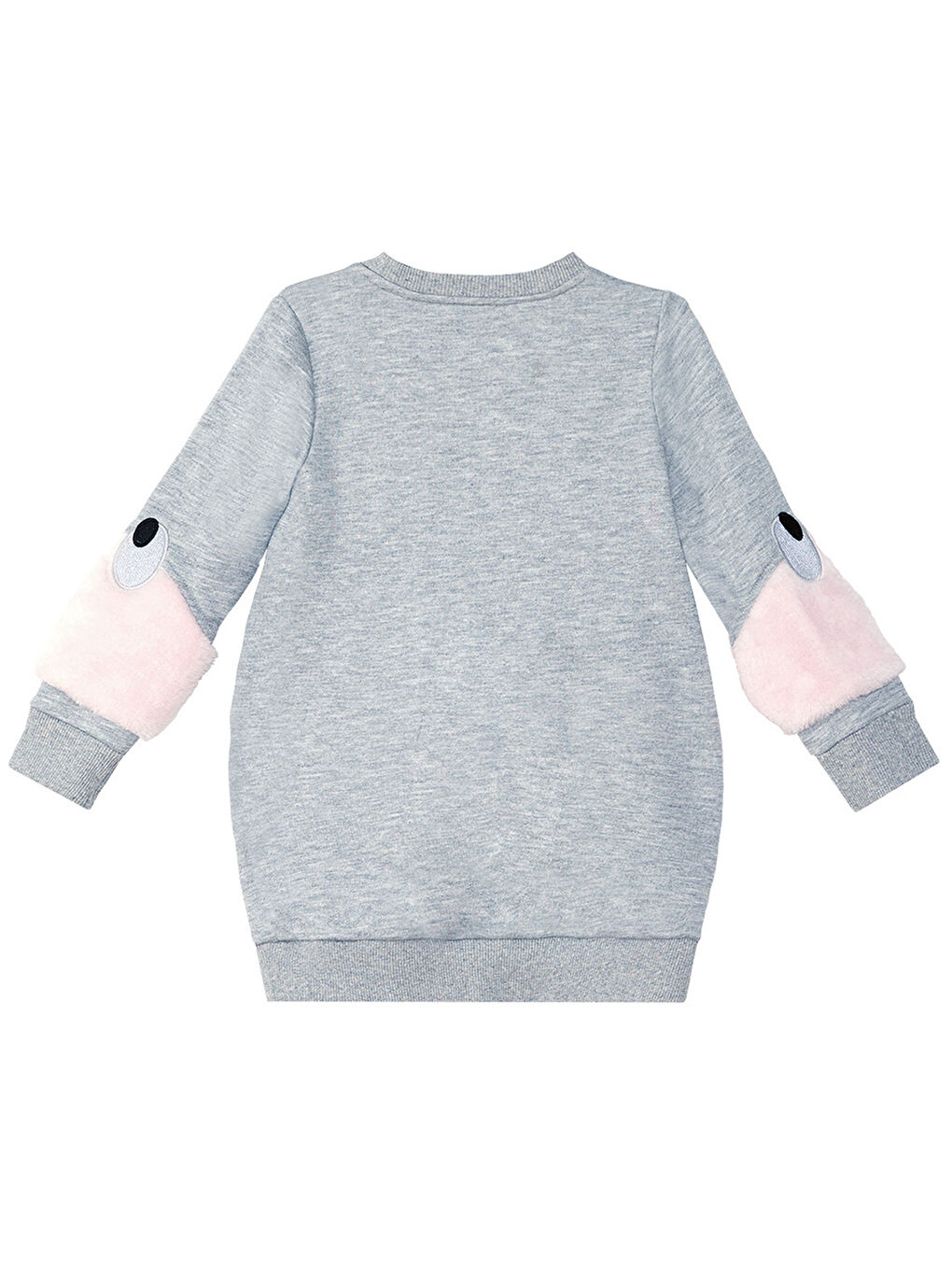 Karışık Peluş Kollu Kız Çocuk Elbise-7