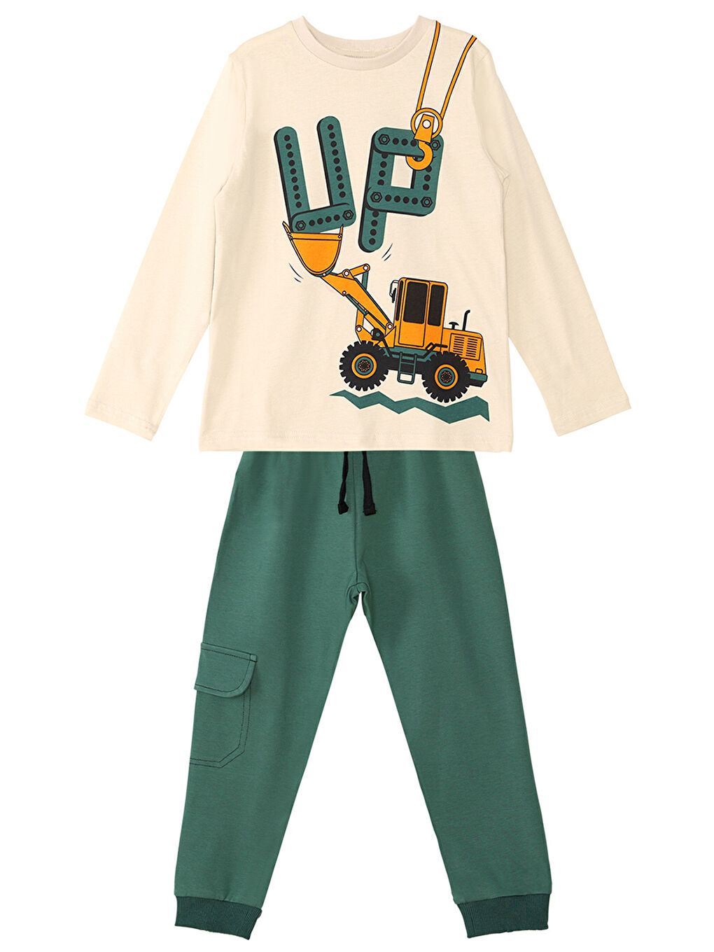 Karışık Up Dozer Erkek Çocuk Tişört Pantolon Takım-5