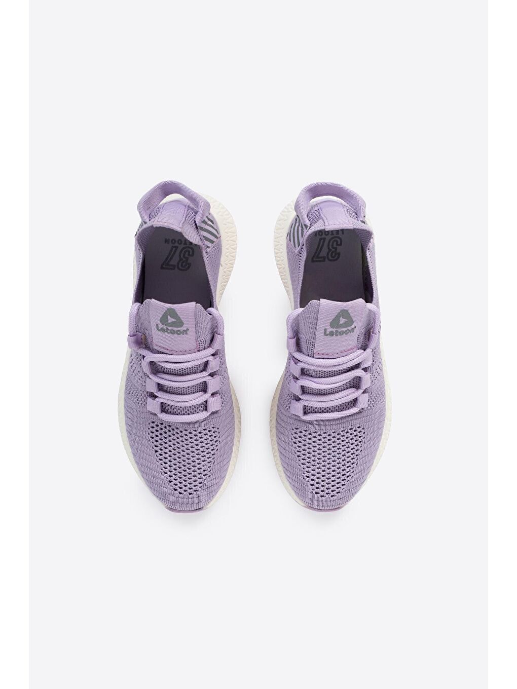 Lila Yuvarlak Burunlu Bağcıklı Erkek Spor Ayakkabı-3