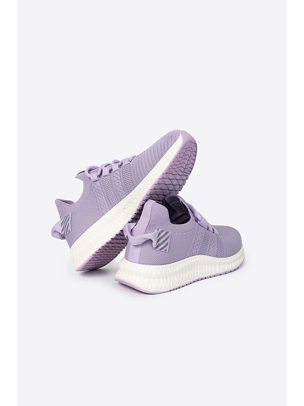 Lila Yuvarlak Burunlu Bağcıklı Erkek Spor Ayakkabı-4