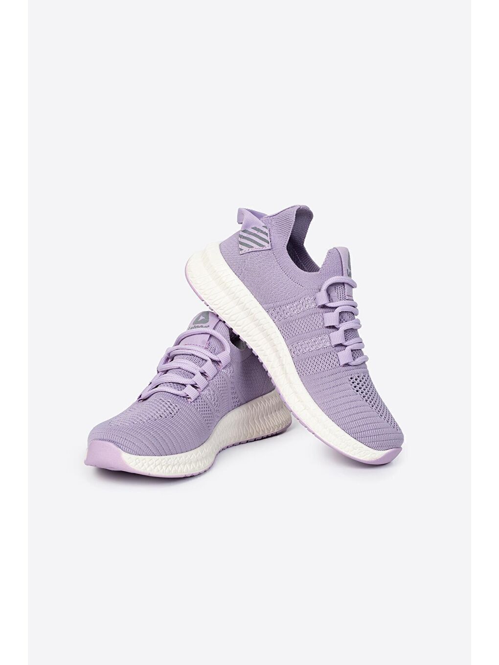 Lila Yuvarlak Burunlu Bağcıklı Erkek Spor Ayakkabı-5