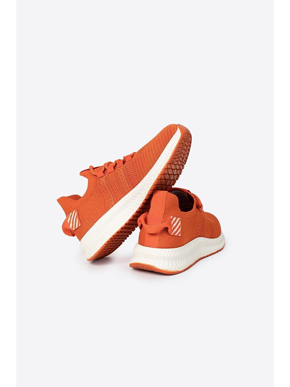 Turuncu Yuvarlak Burunlu Bağcıklı Erkek Spor Ayakkabı-4