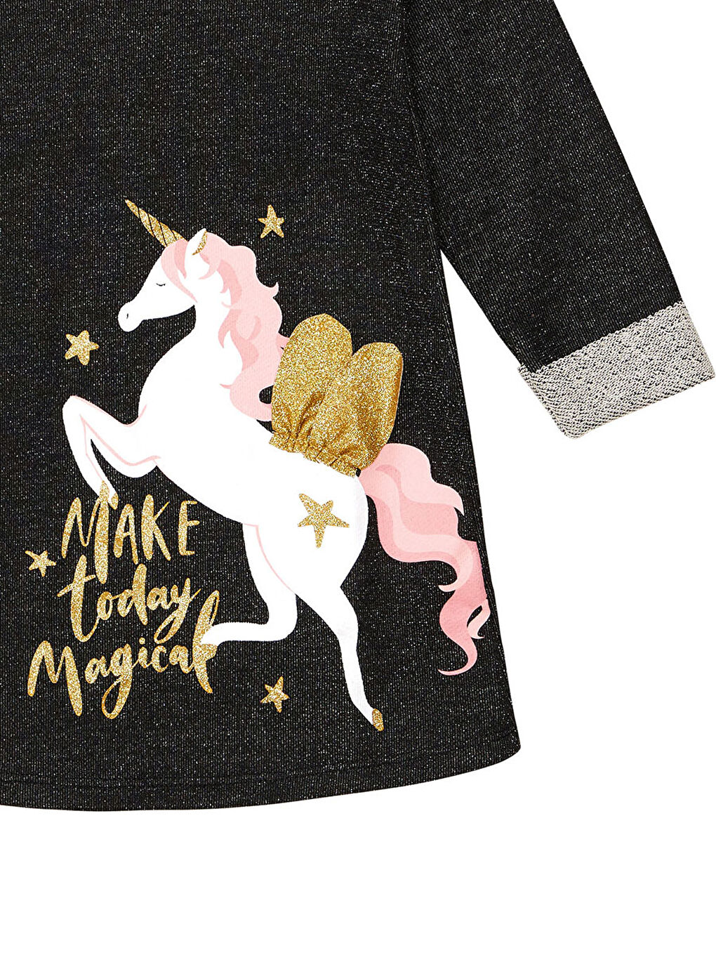 Siyah Kanatlı  Kız Çocuk Elbise-9