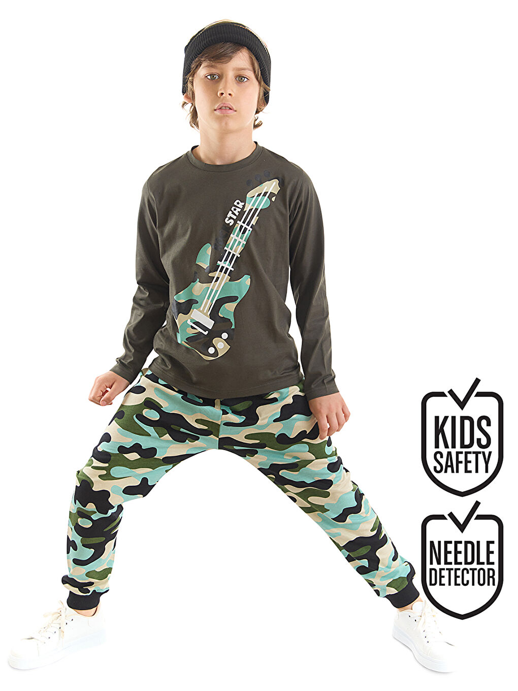 Karışık Kamuflaj Gitar Erkek Çocuk Eşofman Altı Takım-1