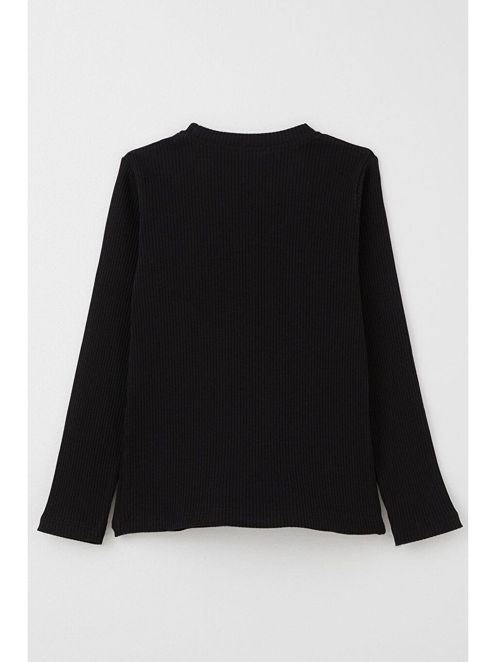 Kız Çocuk Uzun Kollu Tişört Gül Aksesuarlı Siyah (8-14 Yaş)-4