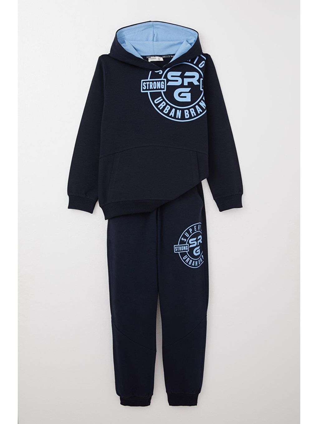 Erkek Çocuk Eşofman Takım Baskılı Kanguru Cepli Lacivert (6 Yaş)-5