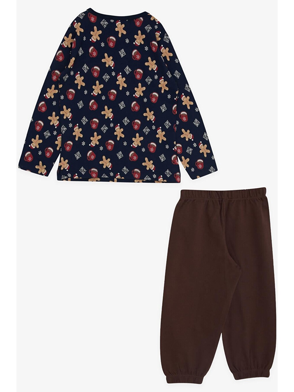 Erkek Bebek Pijama Takımı Kurabiye Desenli Lacivert (9 Ay)-2