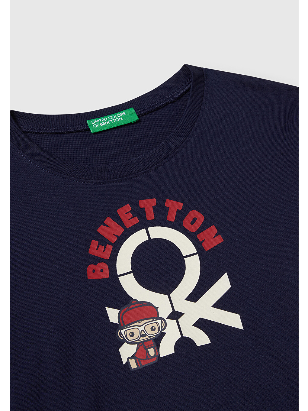 Erkek Çocuk Lacivert Çok Renkli Logo Baskılı Bisiklet Yaka Uzun Kollu T-shirt-2