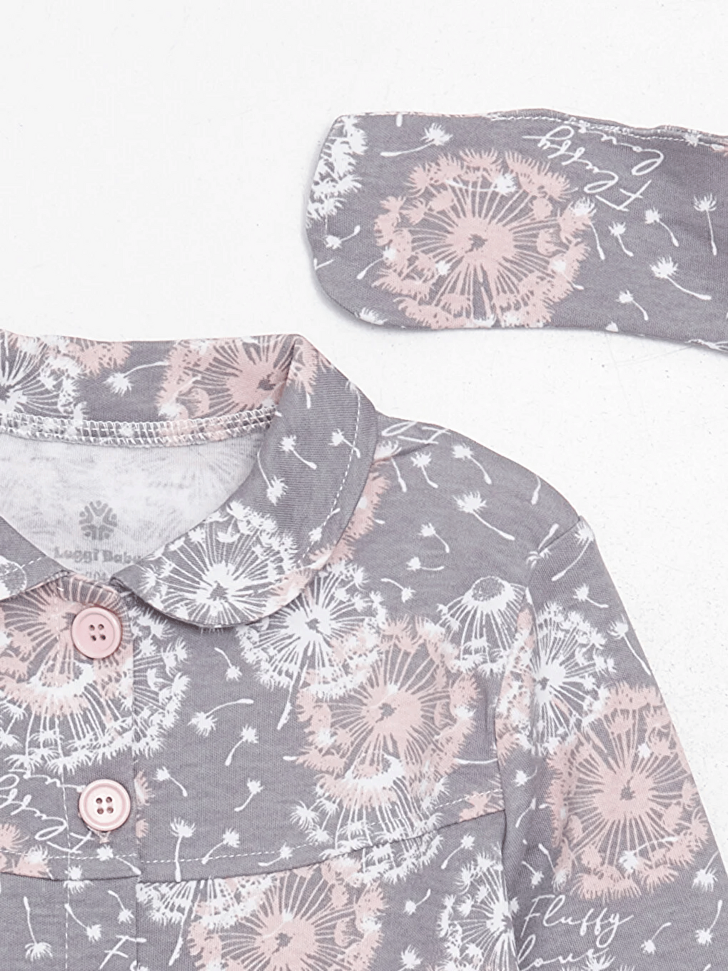Lila Bebe Yaka Düğmeli Kız Çocuk Pijama Takımı-2