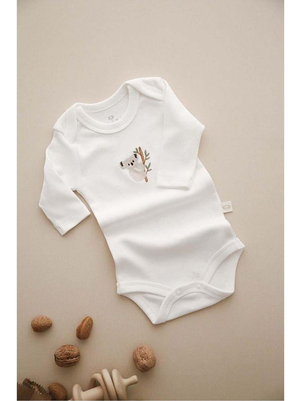 Beyaz 3lü Nakışlı Çıt Çıtlı Uzun Kollu Body-zıbın Model 1-6