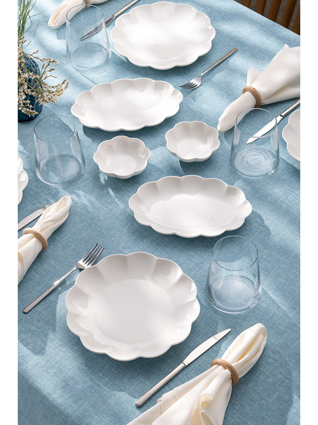 Beyaz Gonca 14 Parça 6 Kişilik Kahvaltı Takımı-7