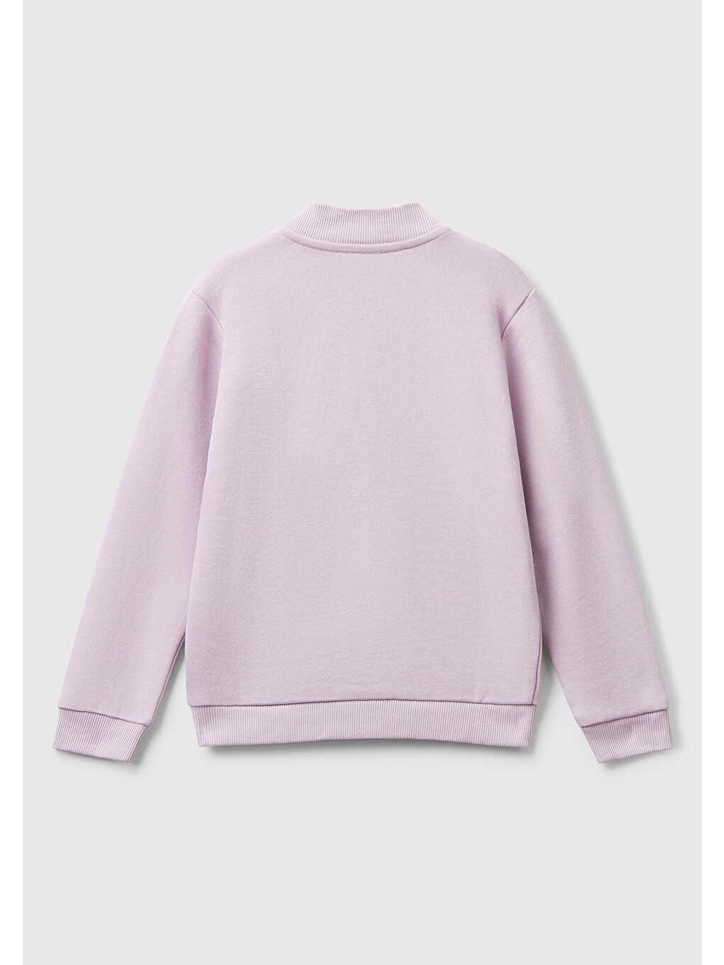 Kız Çocuk Lila Simli Logo Baskılı Fermuarlı Ribanalı Regular Fit Sweatshirt-1