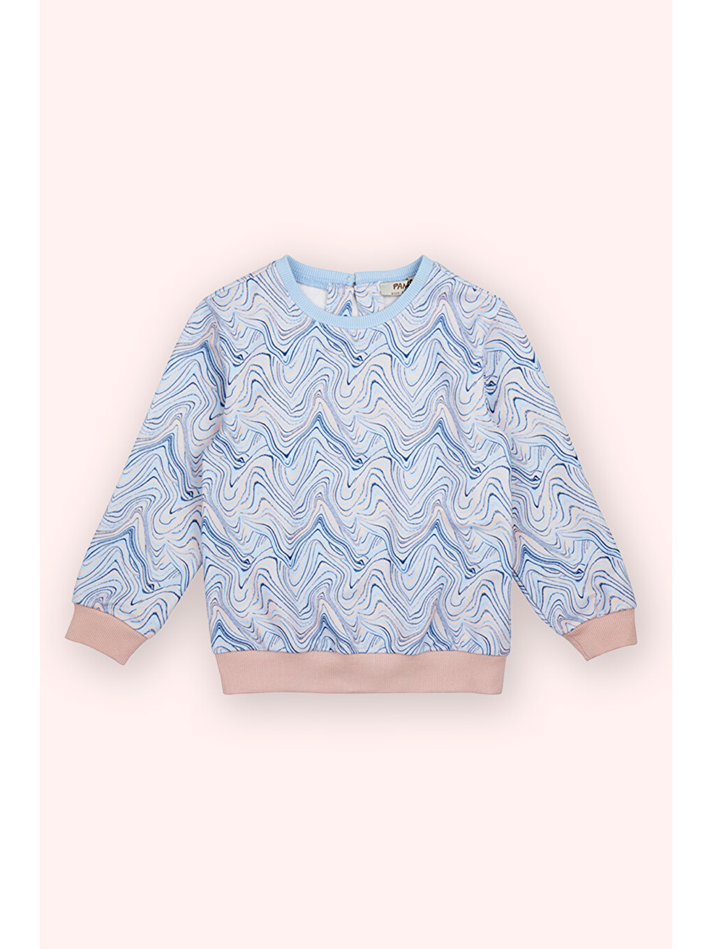 Kız Bebek Baskılı Mavi Sweatshirt