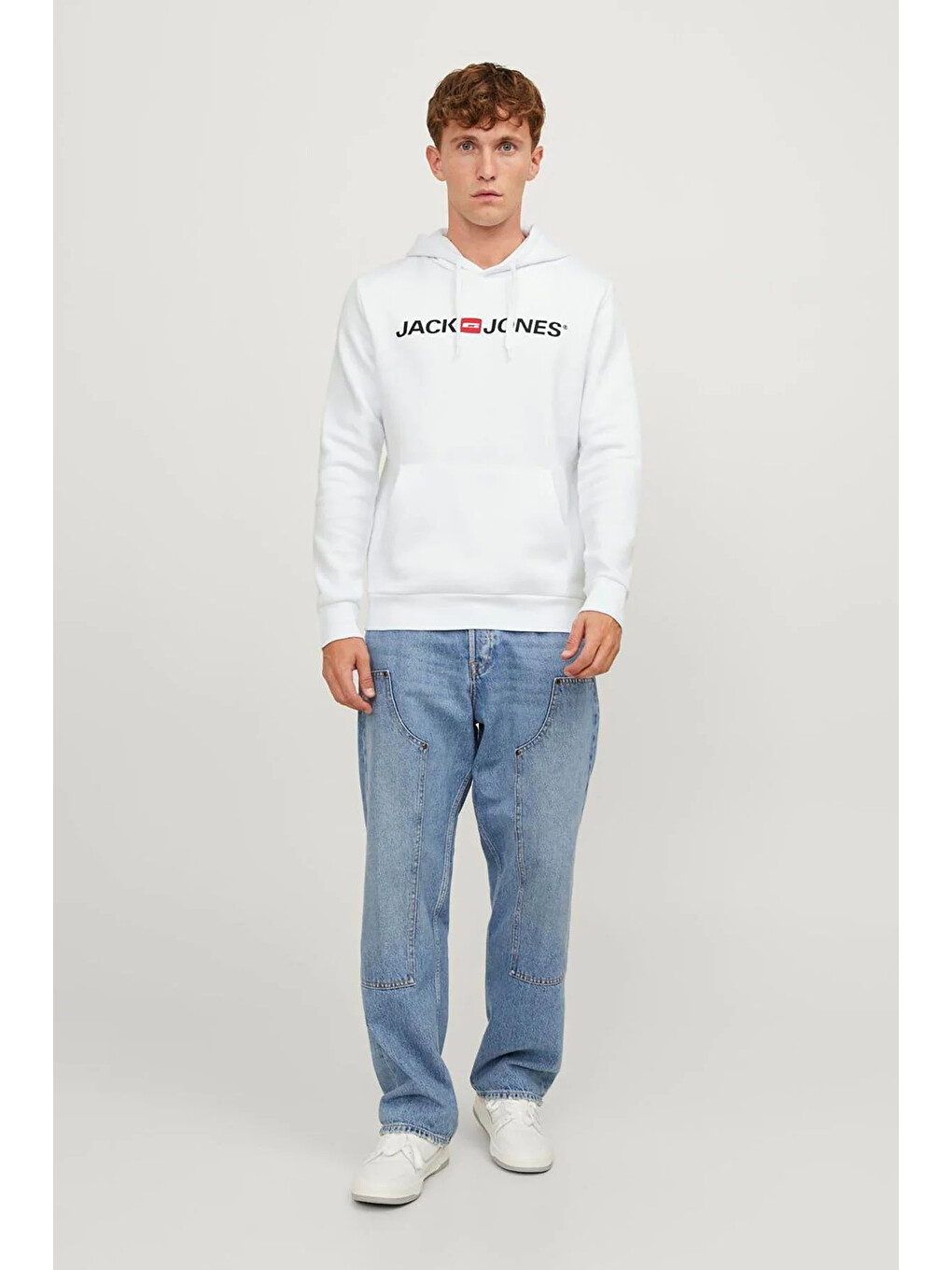 Beyaz Jjecorp Old Logo Regular Kapüşonlu Erkek Sweat 1213-7054-2