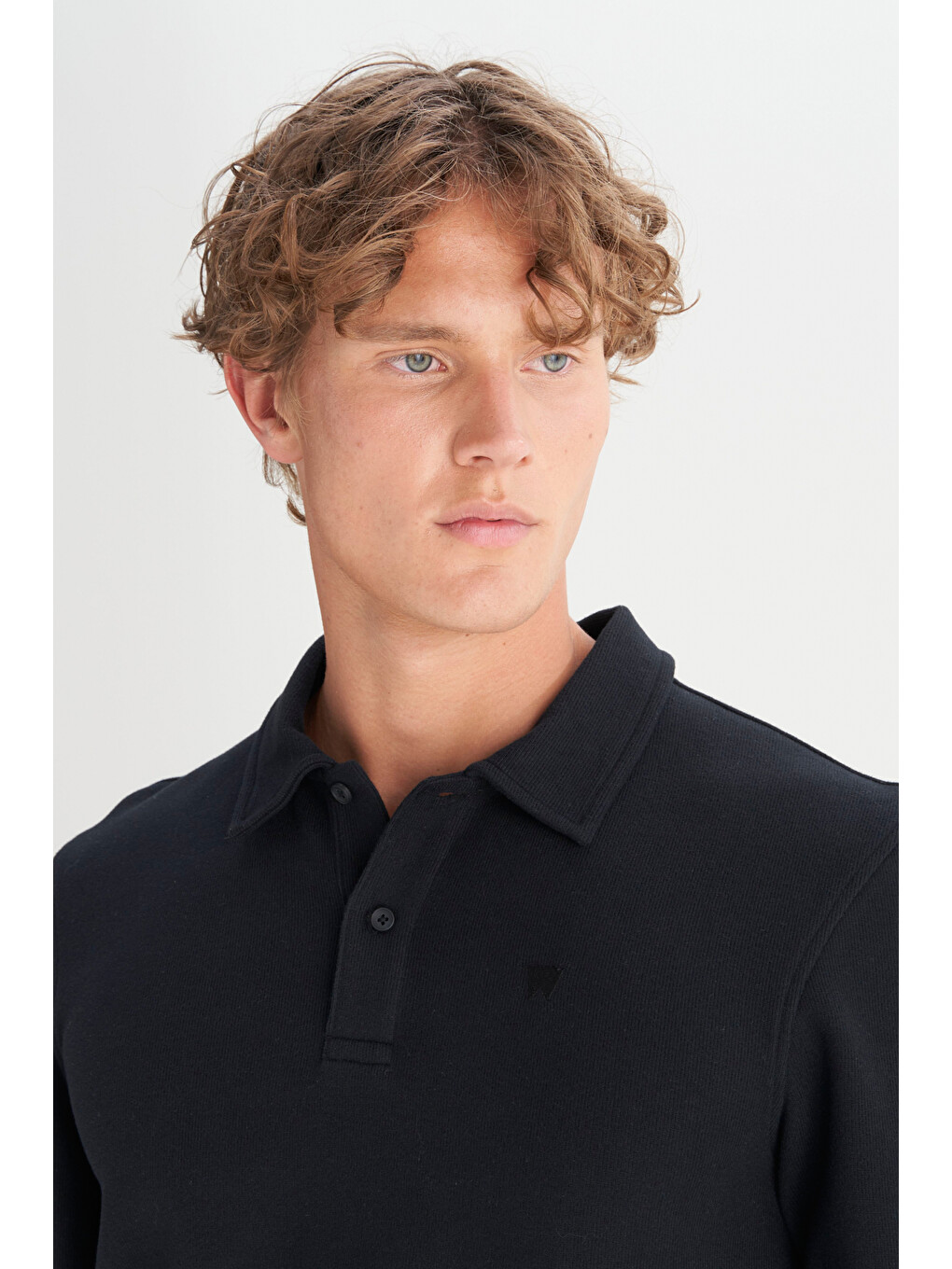 Siyah Pamuklu Regular Fit Polo Yaka Tişört-3