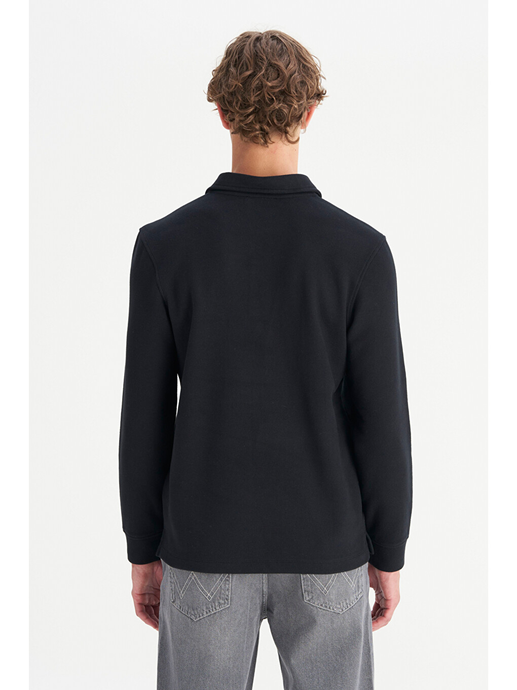 Siyah Pamuklu Regular Fit Polo Yaka Tişört-4