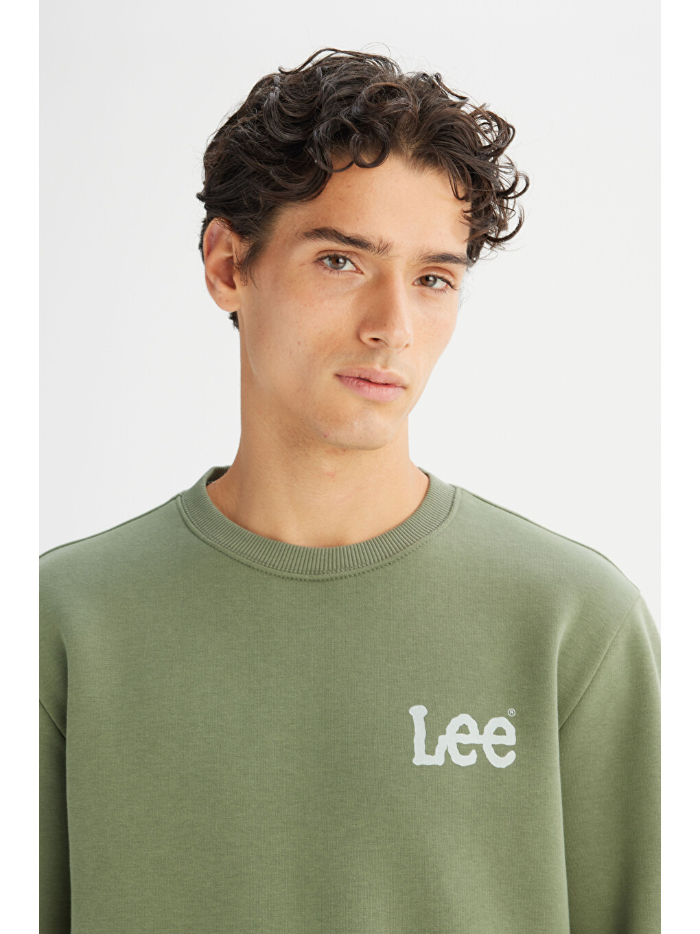 Regular Fit Bisiklet Yaka İçi Polarlı Yeşil Sweatshirt-3