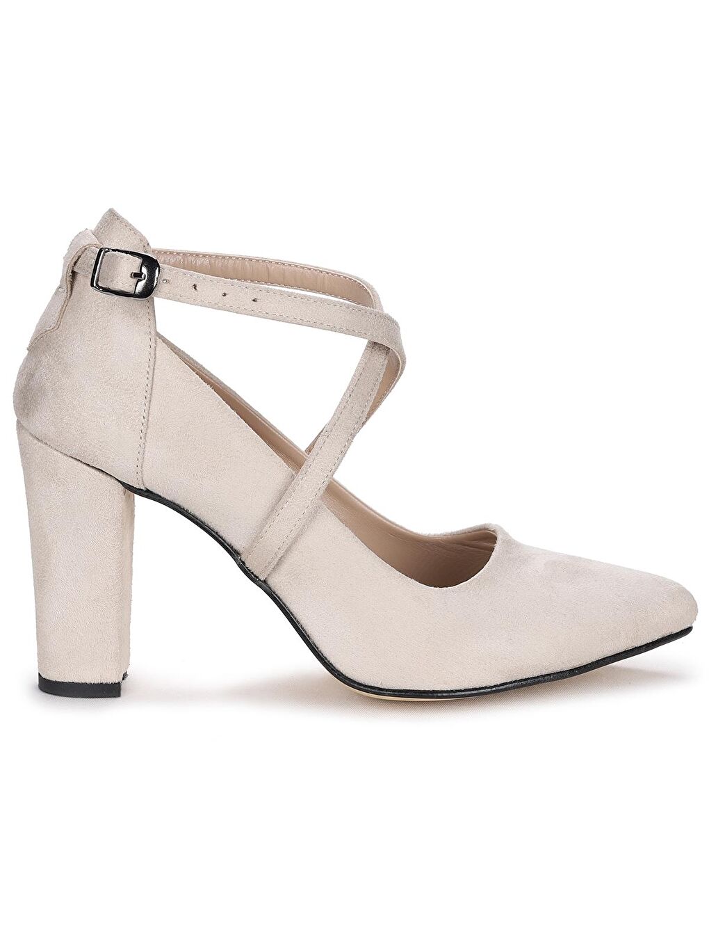 Bej Süet 9 Cm Topuklu Kadın Ayakkabı 137029-1122-3