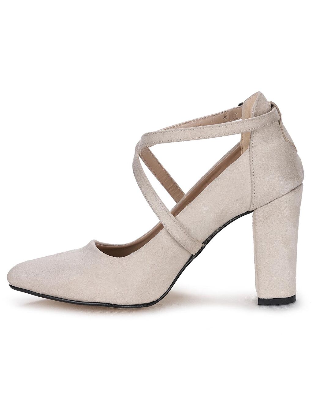Bej Süet 9 Cm Topuklu Kadın Ayakkabı 137029-1122-4