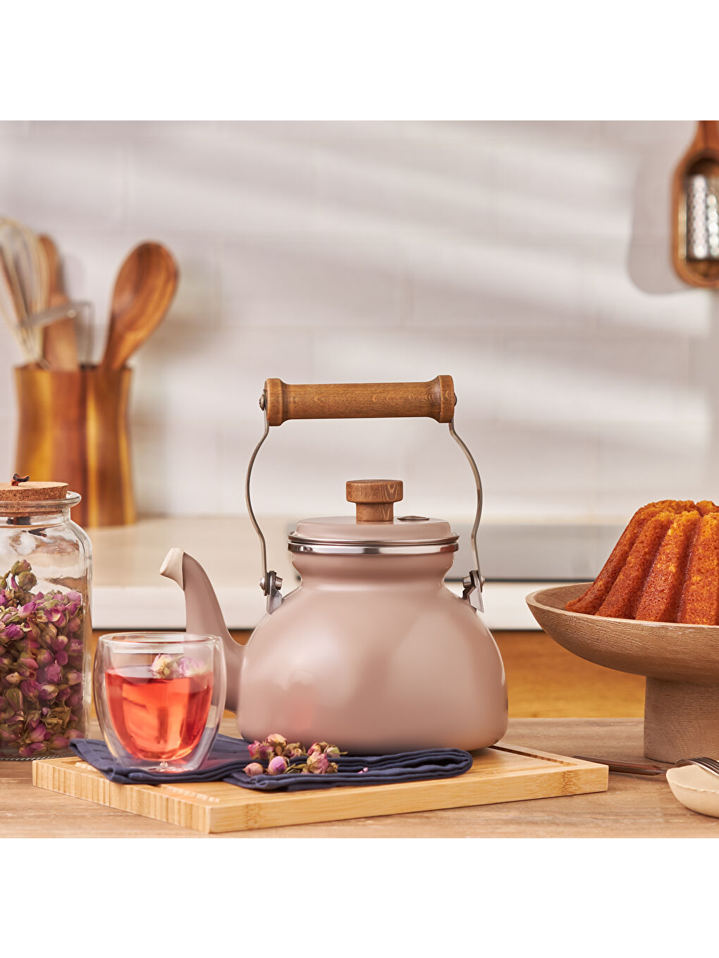 Bej Royal Emaye Demlik Vizon-7