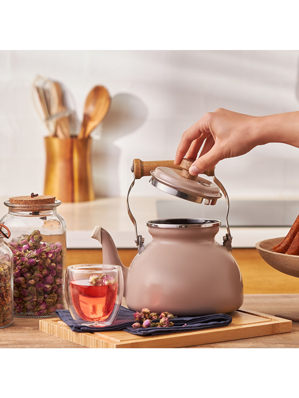 Bej Royal Emaye Demlik Vizon-10