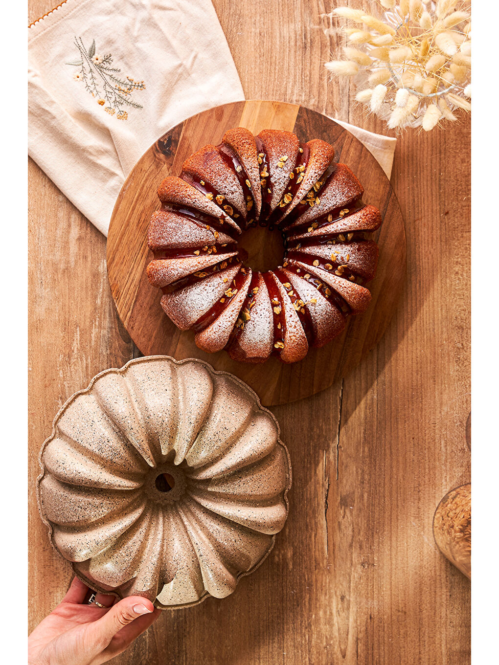 Cemre Kek Kalıbı Ekru 25 cm-6