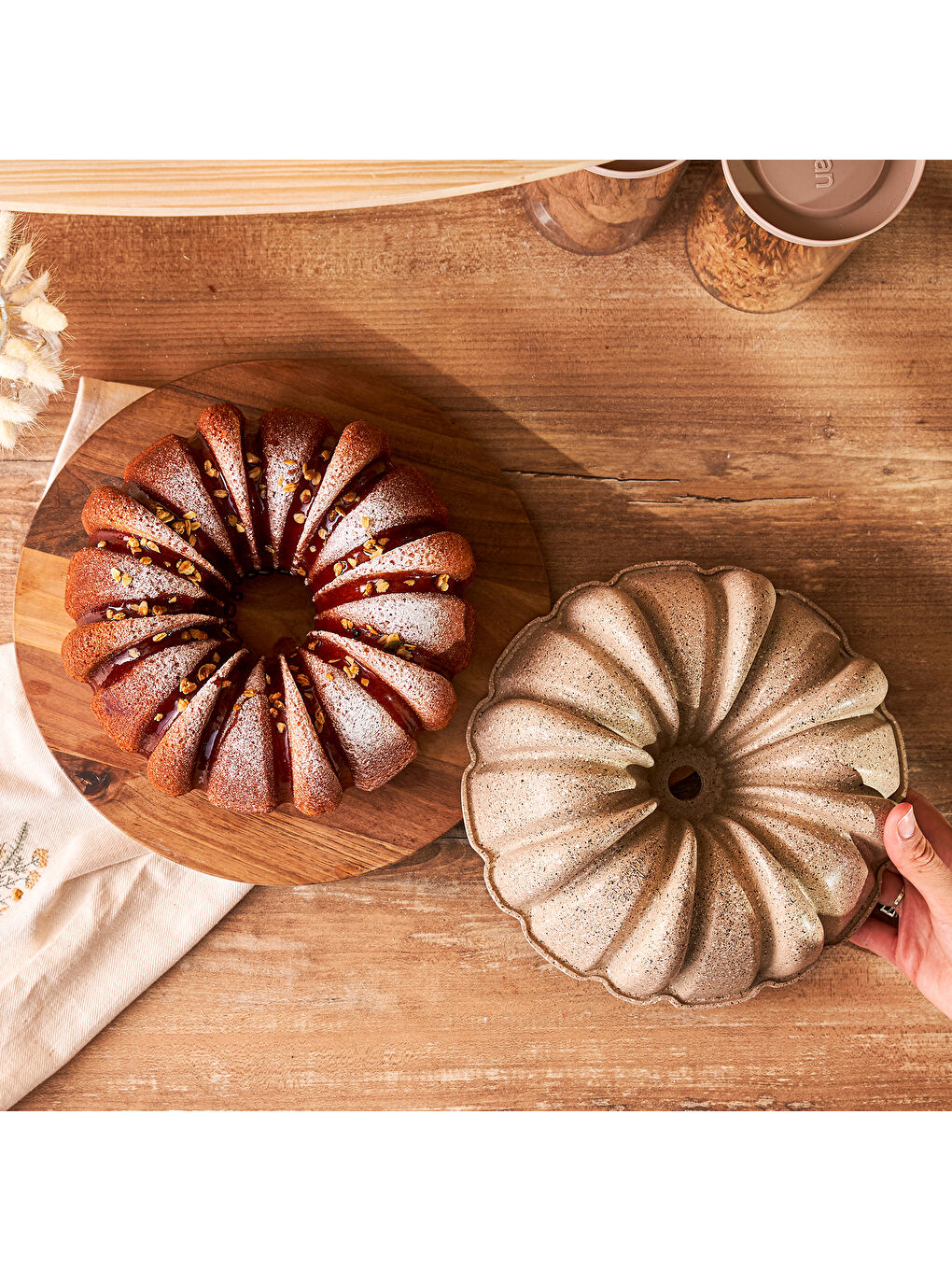 Cemre Kek Kalıbı Ekru 25 cm-7