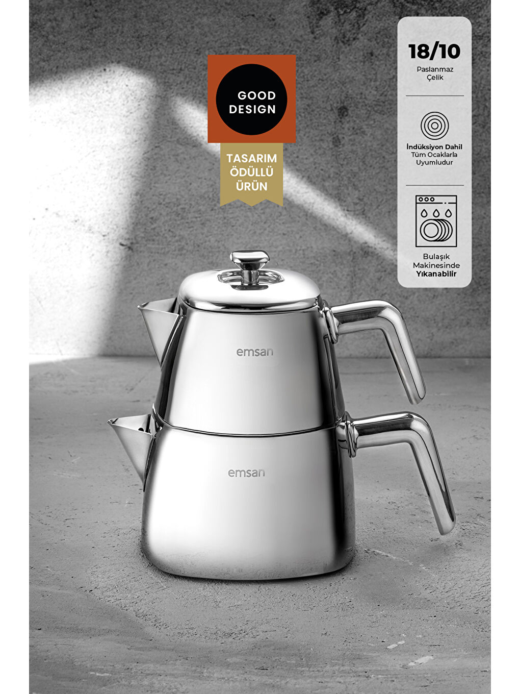 Gri Tea Time Çaydanlık Takımı Small 0,7 Lt - 1,5 Lt-1