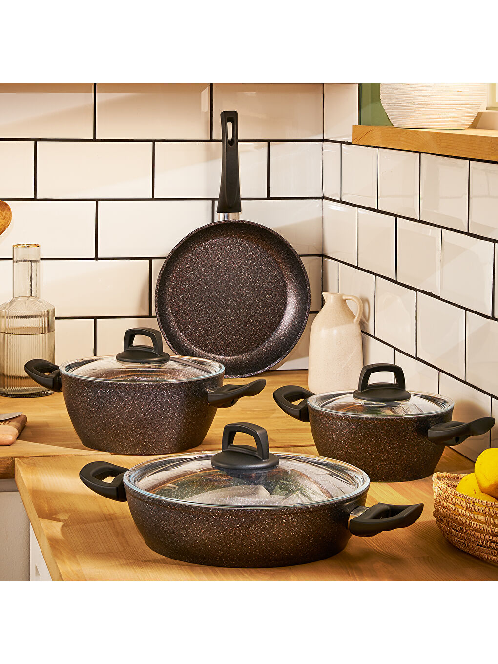 Siyah Star 7 Parça Tencere Seti-2