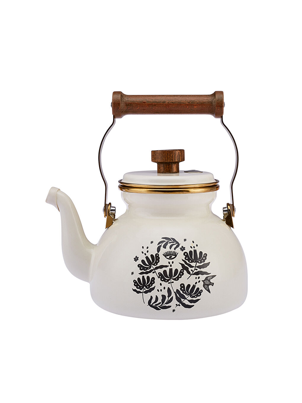 Ekru Artisan Emaye Demlik-8