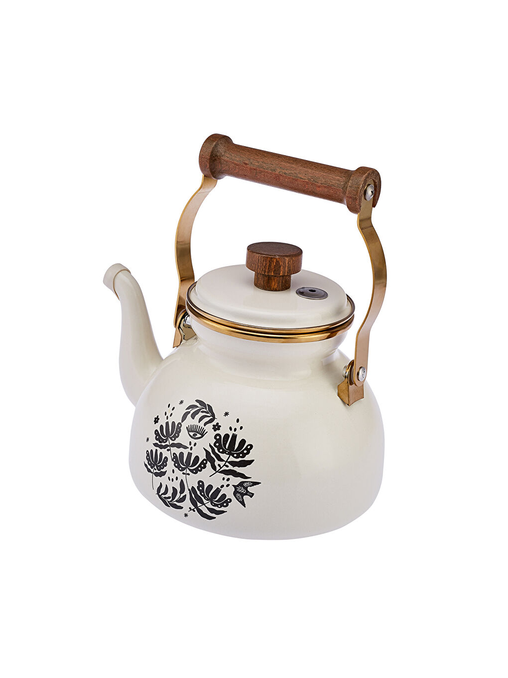 Ekru Artisan Emaye Demlik-9